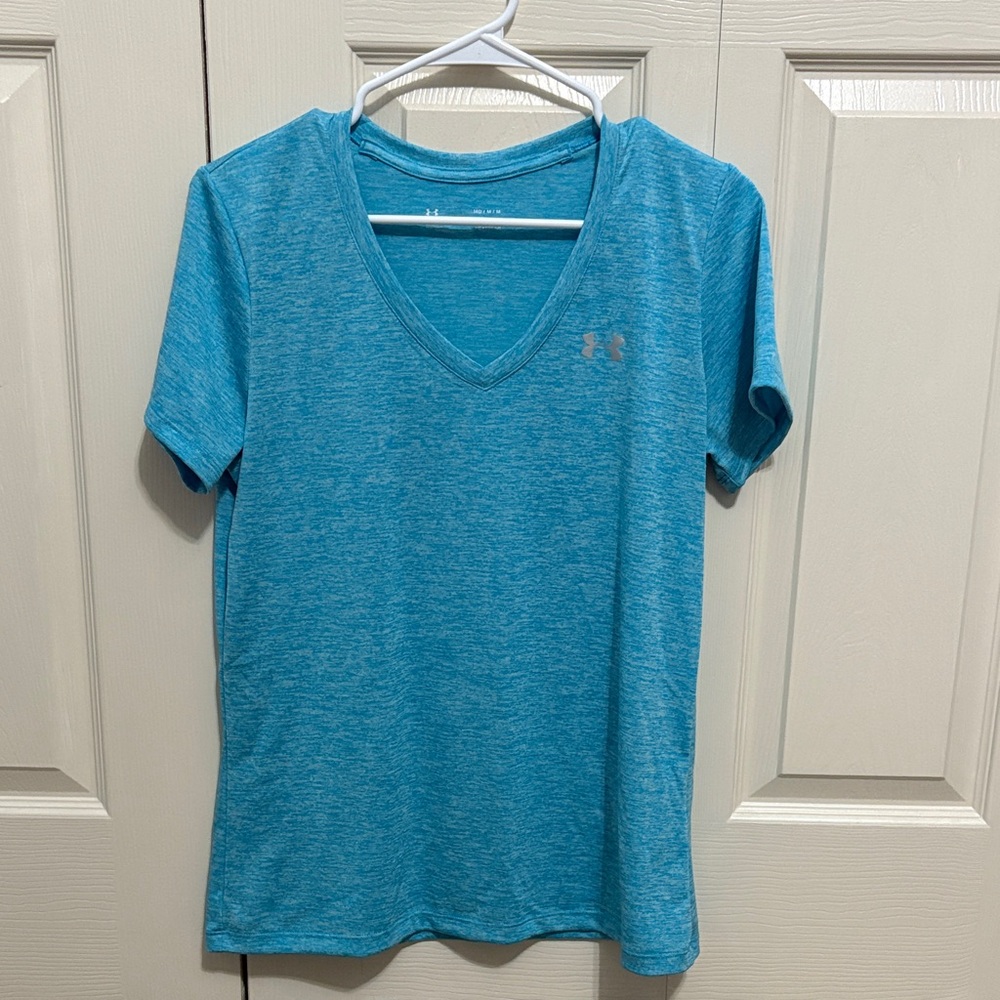 Under Armour Women's Heathered Blue Short Sleeve Tee